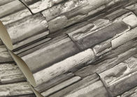 Stilvolle Entfernbare Ziegelstein-Nachahmen Tapete mit Grau Stein Muster für Wohnzimmer