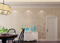 Entfernbares cremefarbenes prägeartiges Wallcovering-Blatt-Muster für Wohnzimmer