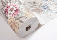 Prägeartiges silberne Retro Weinlese-Art-Tapeten-Blumenmuster für Wohnzimmer
