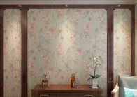 Hellgrüne Wohnzimmer-Tapeten-rustikale Art mit rotem Blumenmuster, Rolle 0.53*10m/