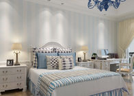 Blaues und weißes Streifen-Muster-europäische Art-Wohnzimmer-Tapete