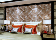 Luxuriöse Wohnzimmer-Tapeten-Brown-Farbe mit Muster des Leder-3D, 0.53*10M Größe