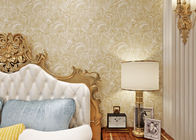 PVCretro hellgelbe Blumenmuster-Tapete mit geprägt für Schlafzimmer