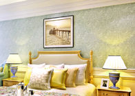 Klassische Art prägeartige Wohnzimmer-Tapete mit hellgrünem Blumenmuster