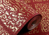 Rote Plaids, welche die zeitgenössischen Wandverkleidungen nach Hause verzieren Tapete bronzieren