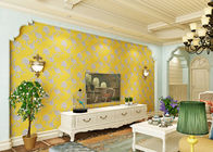 Moderne gelbe Farbnicht gesponnene Tapete waschbar für Wohnzimmer, Größe besonders angefertigt
