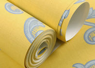 Moderne gelbe Farbnicht gesponnene Tapete waschbar für Wohnzimmer, Größe besonders angefertigt