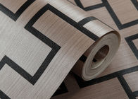 Prägeartige nach Hause Tapete 3D/moderne Vinyltapete mit Kaffee-geometrischem Gitter-Muster