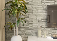 Stilvolle entfernbare Faux-Ziegelstein-Tapete für Wohnzimmer, graues Steinmuster