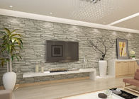 Stilvolle entfernbare Faux-Ziegelstein-Tapete für Wohnzimmer, graues Steinmuster