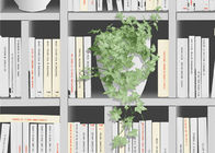 Grünpflanzen und die Bücher, die 3D nach Hause drucken, tapezieren moderne kurze Art für Kaffeestube