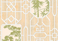 Bambus-und Baum-geometrische Druckchinesische Art-Tapete simuliertes hölzernes Korn