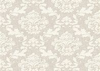 Beige / Yellow / Brick-red 3D Effect Deep Embossed Floral Wallpaper For Bedroom Background
