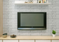 Graulicher weißer Farbziegelstein, der selbstklebende Tapeten-moderne Art für Wohnzimmer druckt