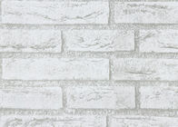Graulicher weißer Farbziegelstein, der selbstklebende Tapeten-moderne Art für Wohnzimmer druckt
