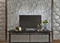 PVC-Strippable Fernsehhintergrund-Tapete, grauliche weiße Marmorwandverkleidung