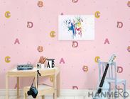 Neuenglisch-Buchstabe-Kinderschlafzimmer-Tapeten-Rosa-Farbewallcovering