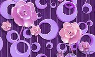 Purpurrotes Blumenmuster 3D steuern Tapete, Tapete 3D PVCs 1.06M für Raum-Wand automatisch an