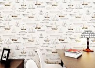 Weißes Boots-Muster-moderne entfernbare Tapete, Luxus nicht gesponnener Wallcovering