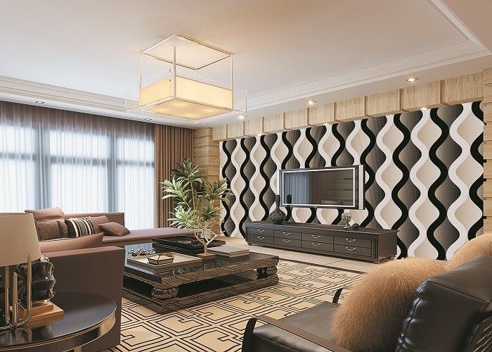 Curve Living Room Bedroom PVC Modern Removable Wallpaper For TV Background