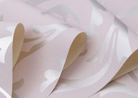 0.53*10M prägten europäische Art-Tapete mit silbernem rosa Blatt-Muster