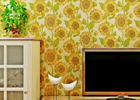 Sonnenblumen-Muster-Wohnzimmer-moderne Tapete mit prägeartiger Oberfläche, goldene Farbe