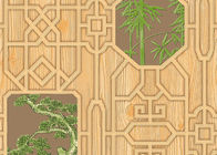 Bambus-und Baum-geometrische Druckchinesische Art-Tapete simuliertes hölzernes Korn